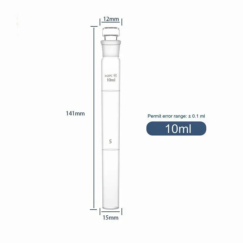Nessler Glasses(tube) Colorimetric Tube Lab Glass Test Tube With Plug Use For Nesslerization Determination 10 25 50 100ml 12/PK