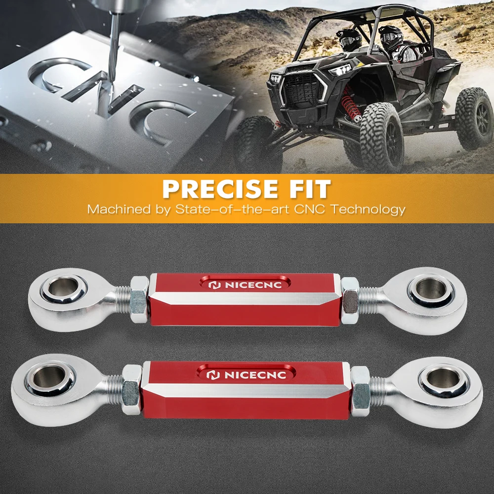 NiceCNC Einstellbare Vordere und Hintere Stabilisator-Verbindungsstangen für Polaris RZR XP4 1000 XP1000 900 4 XP 1000 Stabilisator-Endverbindungen – Detail 5