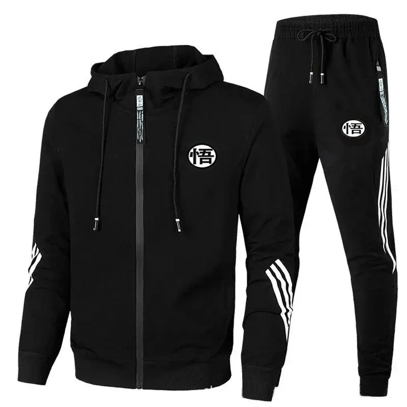 

Men's Sportswear Fashion hooded Sportswear suit Sweatshirt+sweatpants suit Zipper hooded suit Men's jogging suit