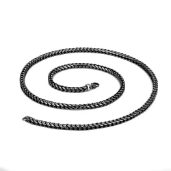 Men's Stainless Steel Goth Punk Chain Necklace - Trendy Fashion Accessory (Dark grey 65CM)
