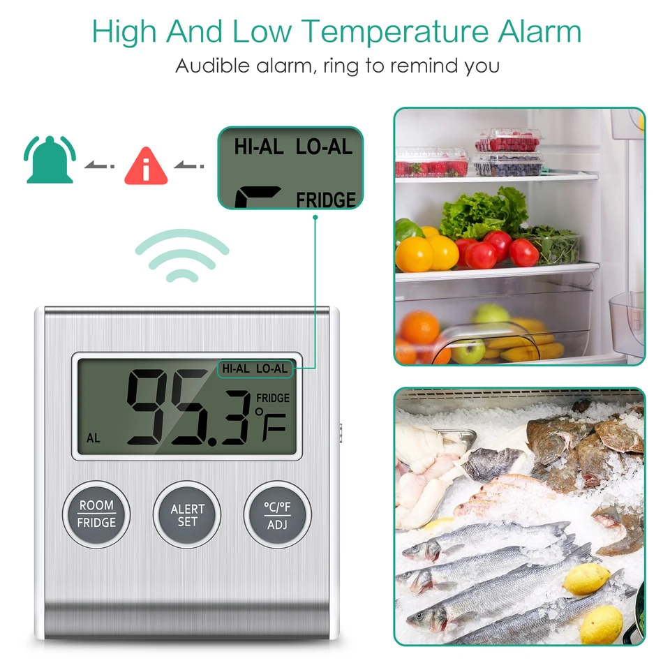 Termometro Digitale Per Frigorifero E Congelatore - Con Allarme - Foto 4