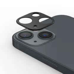 Natural Titanium Camera Lens Protection Cover - Premium Protector Accessory for iPhone 15 Pro Max (Black)