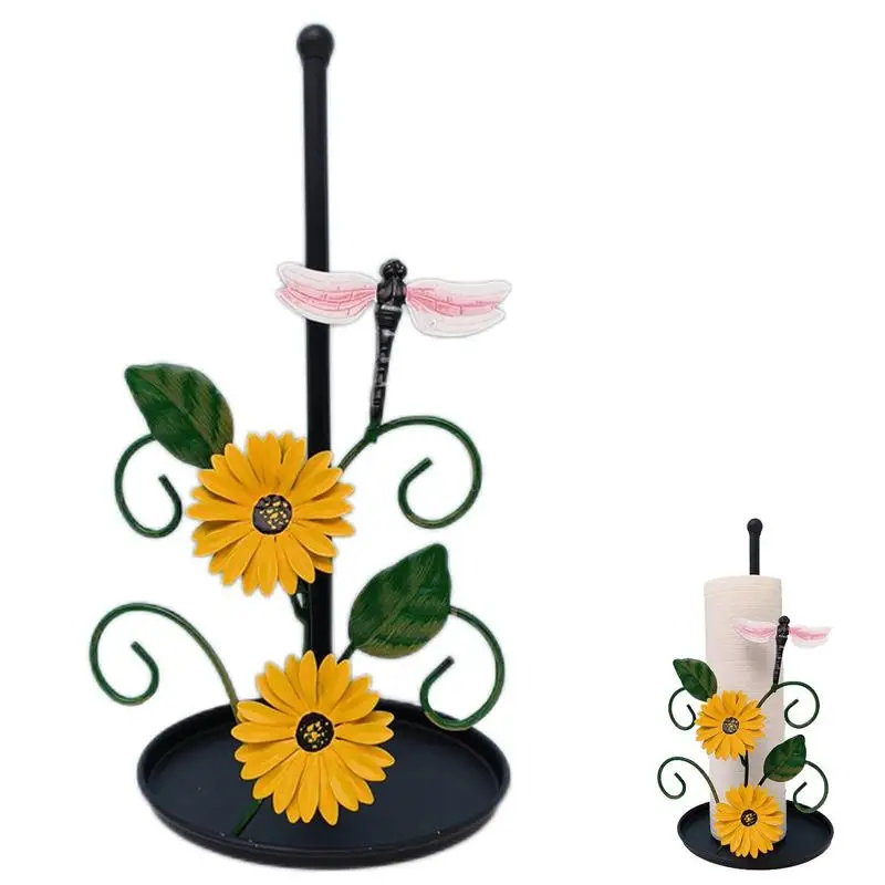 Antique Yellow Sunflower Paper Towel Holder with Black Metal Rustic Stand  for Kitchen Accessories Countertop Decorations - China Home Decoration and  Garden Decoration price