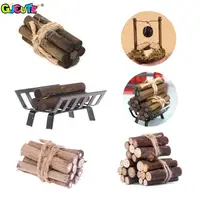1Pc or 3 Bundles/Set Dollhouse Miniature Bonfire Firewood Model Living Scene Decor Kids Pretend Play Toy Doll House Accessories 1
