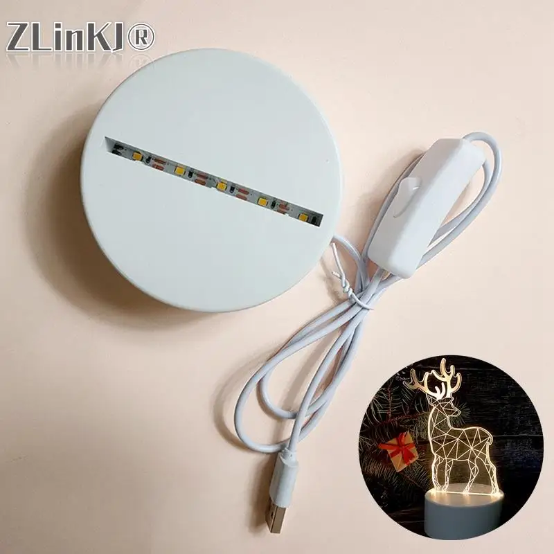 Фото Подставка для лампы акриловая, 3 Вт, 1/3 цвета, USB №1