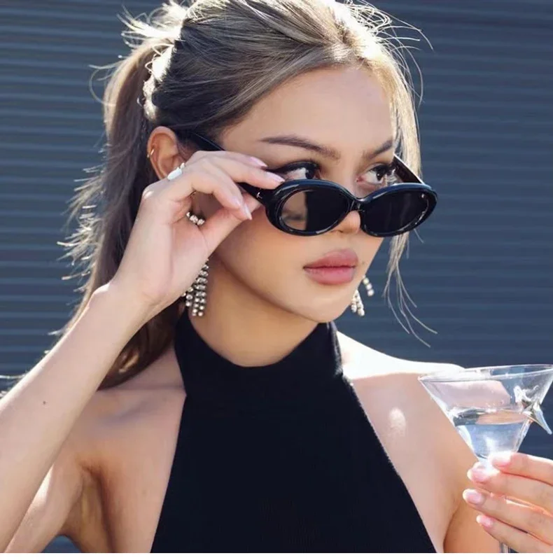 Y2K New Fashion Style Oval Sunglasses Women Men Steampunk  display picture 3
