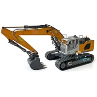 New Hydraulic RC Excavator 1/14 Radio Control Truck Painted Yellow Car Truck For 945 Toucan Earth Digger Model Boy Toy TH20590 1