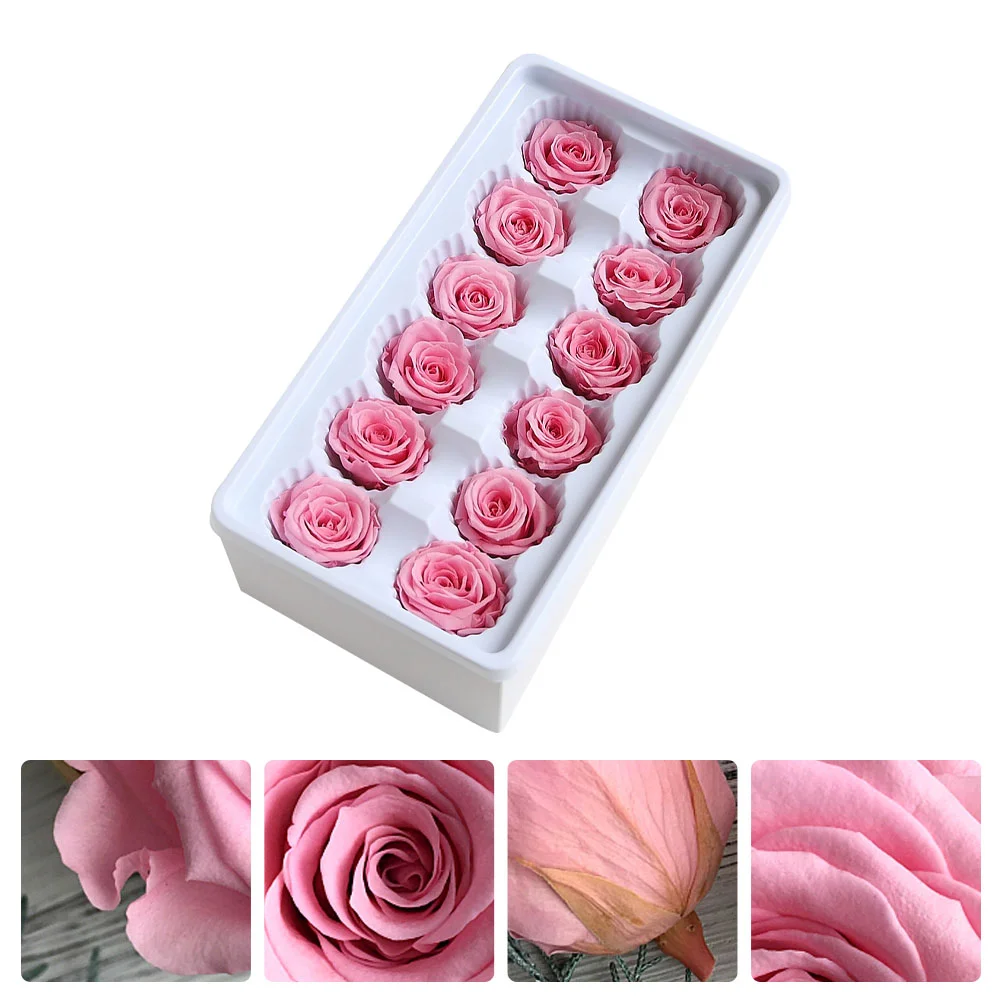 

12pcs/Box Preserved Fresh Rose Flower Heads Dried Flower Roses Immortal Life Handmade DIY Eternal Flower Arrangement Gift Decor