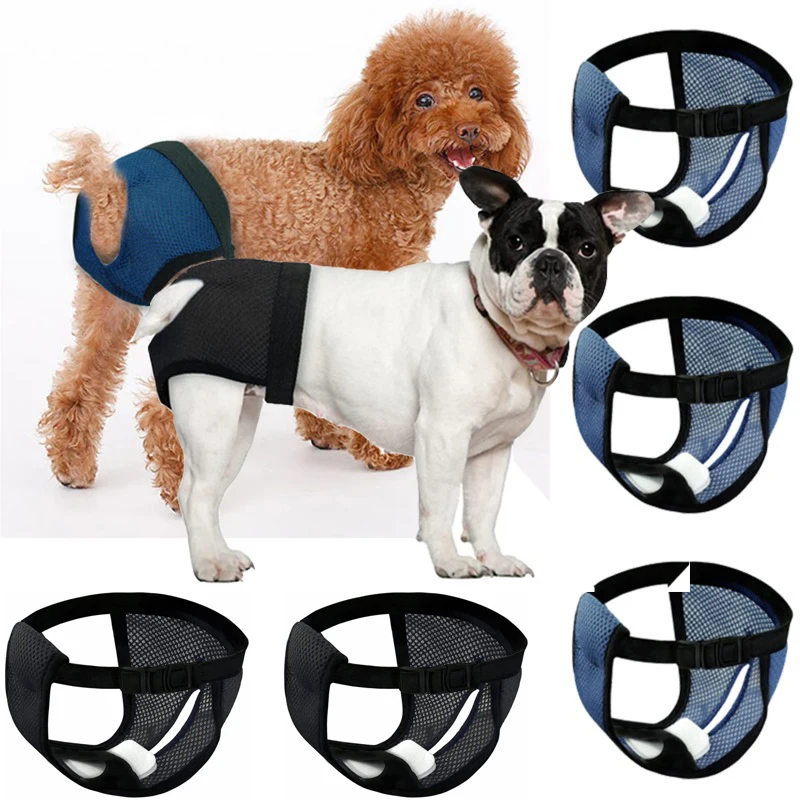 

Reuse Dog Physiological Pants Diaper Sanitary Washable Dog Panties Pet Shorts Underwear Briefs For Puppy Dogs + 3PCS Diaper
