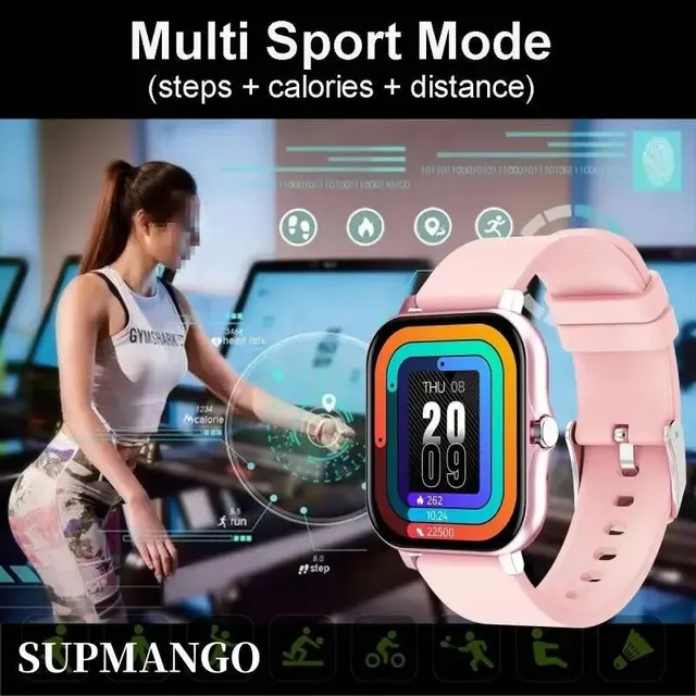 Smart Watch Android Phone 1.44'' Inch Color Screen Bluetooth Call Blood Oxygen/Pressure Monitoring Smart Watch Women Men 2