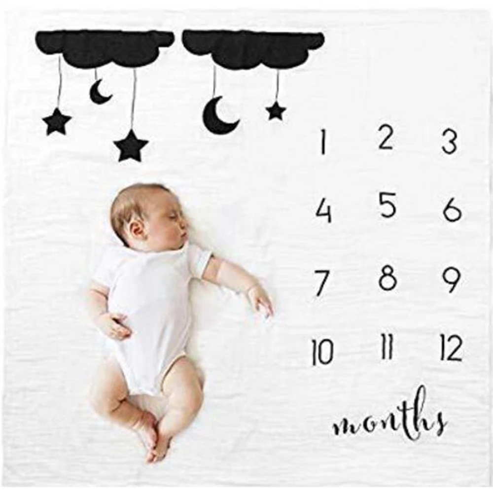 Manta mensual de hitos para bebé, incluye marco de fieltro y sombrero de  marinero para bebé, de 1 a 12 meses, forro polar extra suave de alta  calidad