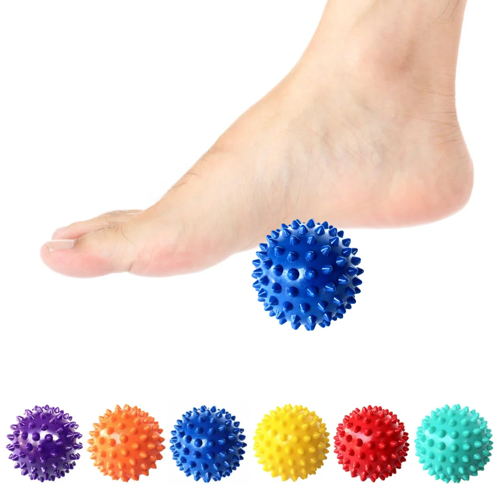 Durable PVC Spiked Massage Ball Trigger Point Sports Fitness Hands And Feet Plantar Pain Relief Fasciitis Relief 7cm Sports Ball