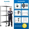 Wire Shelving, 2000 Lbs Heavy Duty 60x24x72 Inch Shelving Metal Shelves with 4" Wheels, 4-Tier NSF Steel Wire Storage Shelf 6