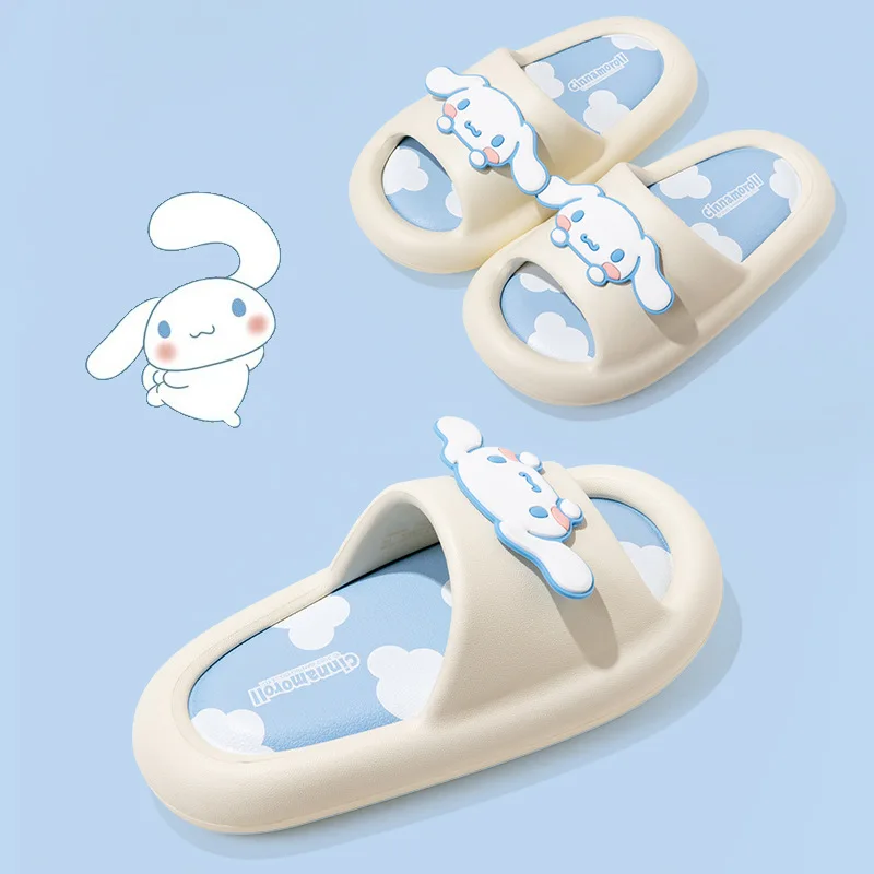 

kawaii Anime Sanrios Cinnamoroll Kuromi Mymelody Cartoon Slippers kids Thick Platform Cloud Eva Soft Sole Slide Beach Sandals
