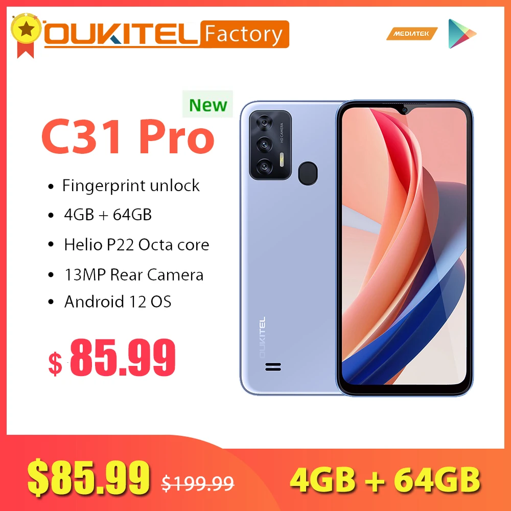 OUKITEL-C31-Pro-Smartphone-4GB-64GB-Android-12-OS-13MP-Camera-Mobile ...
