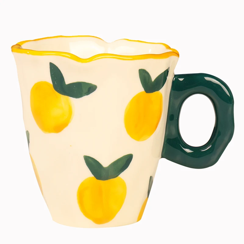 Tazza In Ceramica Dipinta A Mano - Design Tulipani E Nuvole Per Caffè E Tè - Foto 8