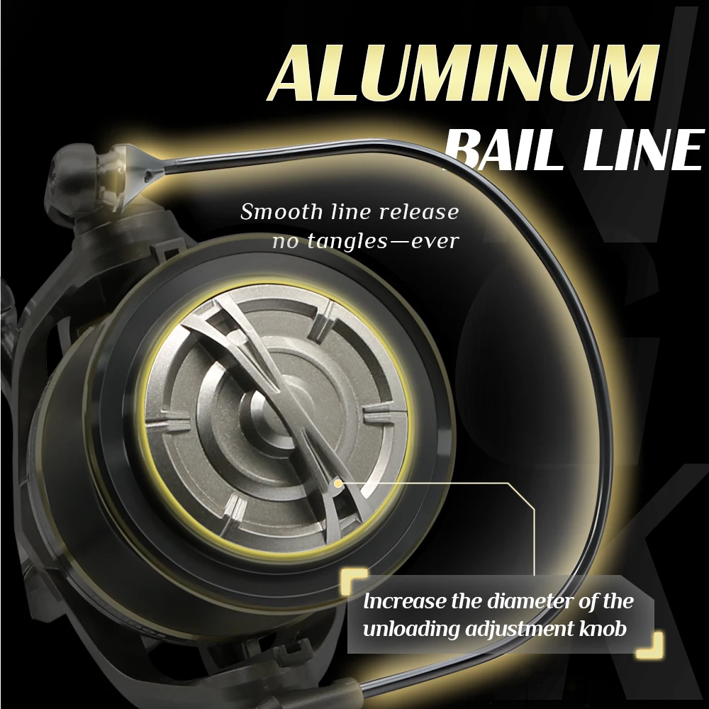 Moulinet spinning NGK série 8000-14000 frein 25KG avec roulements acier inox pour eau douce et mer
