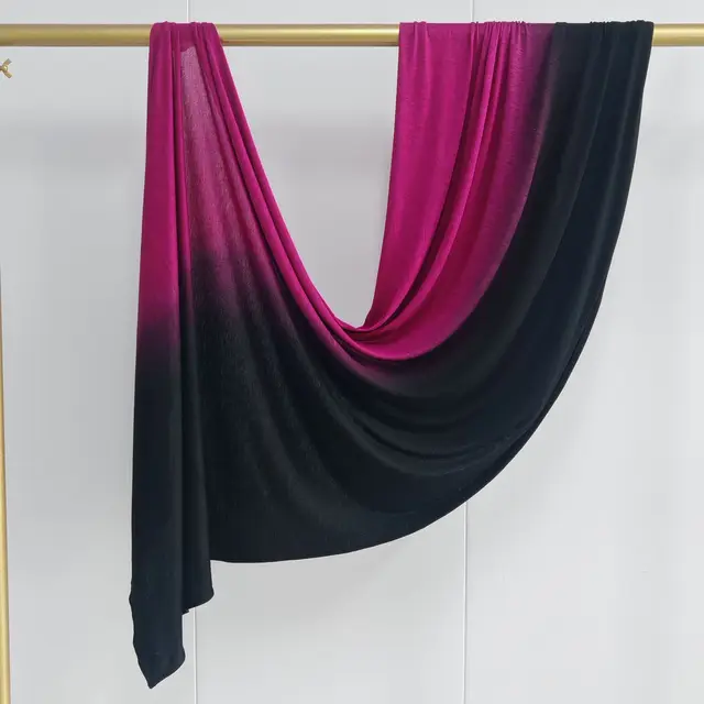 Nouveau Hijabs en Jersey dégradé Double face pour femmes, écharpe en coton pour femmes, enveloppes et châles, bandeau musulman, Turban islamique