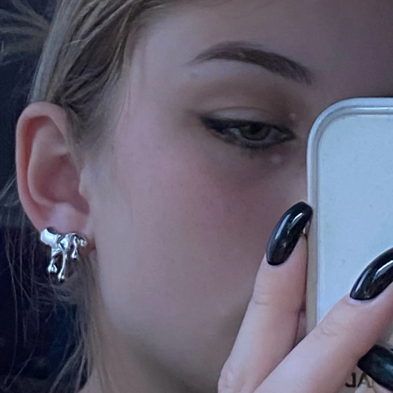 Gothic Drip 2 Stück Ohrstecker Cyberpunk Edgy Schmuck Flüssige Metalllegierung Ohrringe Partyzubehör Dark Romance Unisex Geschenk
