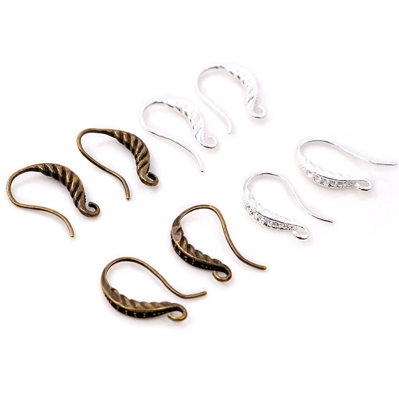 10pcs 15*8mm Silver And Bronze Plated Ear Hooks Earring Wires For Women Jewelry Earrings