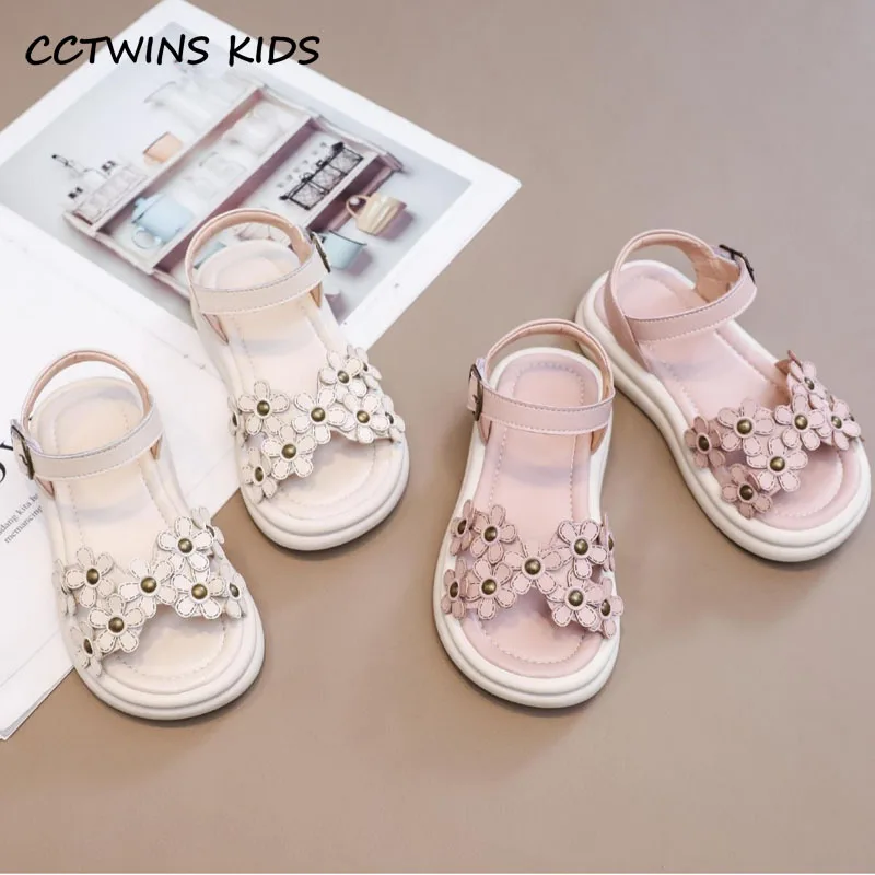 

Girls Sandals Summer Kids Fashion Princess Party Dress Flats Toddler Children Beach Shoes Genuine Leather Flower Soft Sole