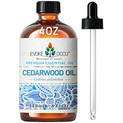 Premium Cedarwood Essential Oil - 118ml/4oz for Diffuser, Purifier, Skin Care, Candle and Soap Making, Massage (Cedarwood)