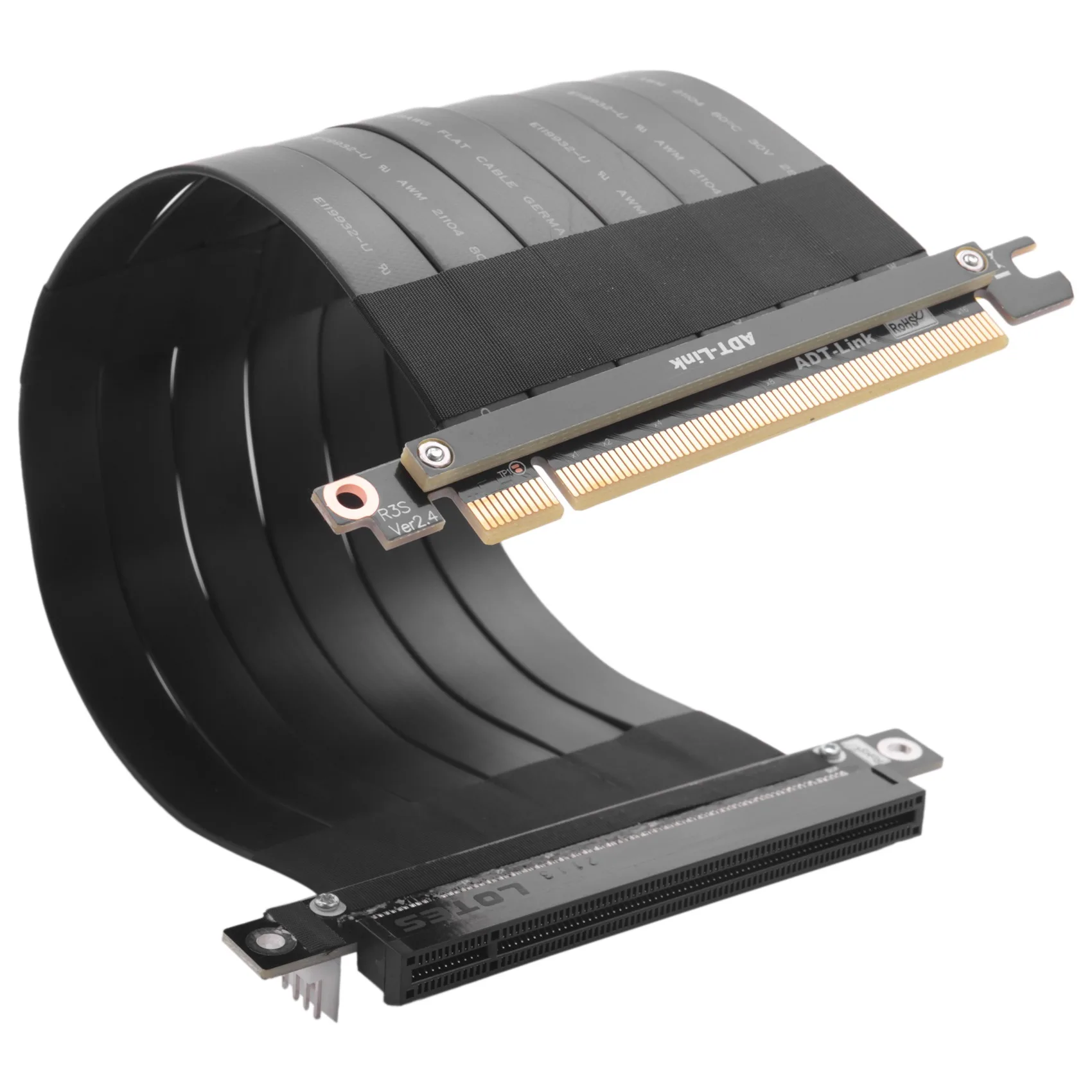 

_ PCIE X16 to PCIE X16 Удлинительный кабель 270 ° перевернутый кабель подъема 128G/Bps для майнера RTX3060 ETH BTC