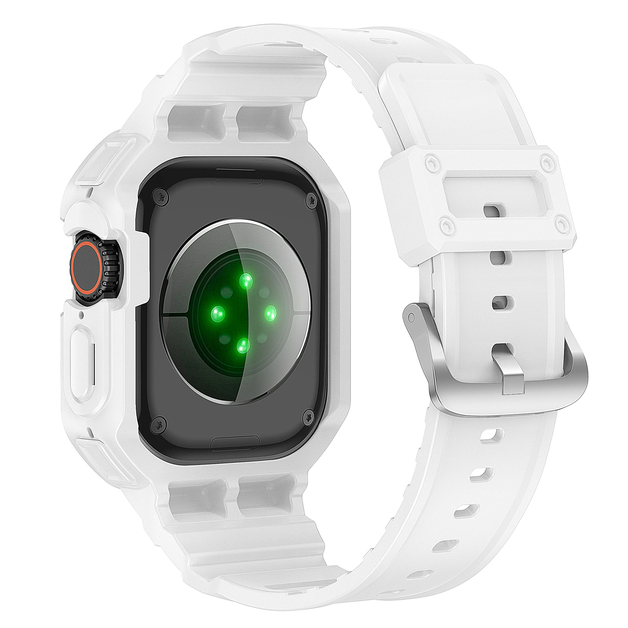 Premium TPU Strap and Case Set for Apple Watch - Sport Replacement Bracelet with Protective Bumper