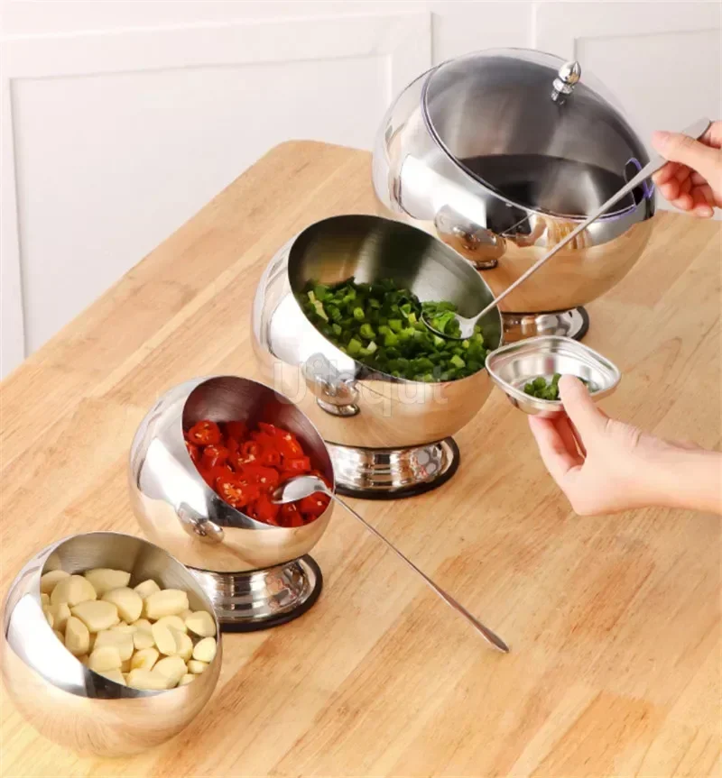 Premium Stainless Steel Sauce Bowl with Lid