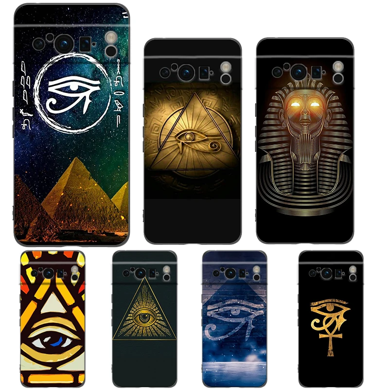 Sacred Eye of Horus Egypt Fresco Shockproof Silicone Phone Case