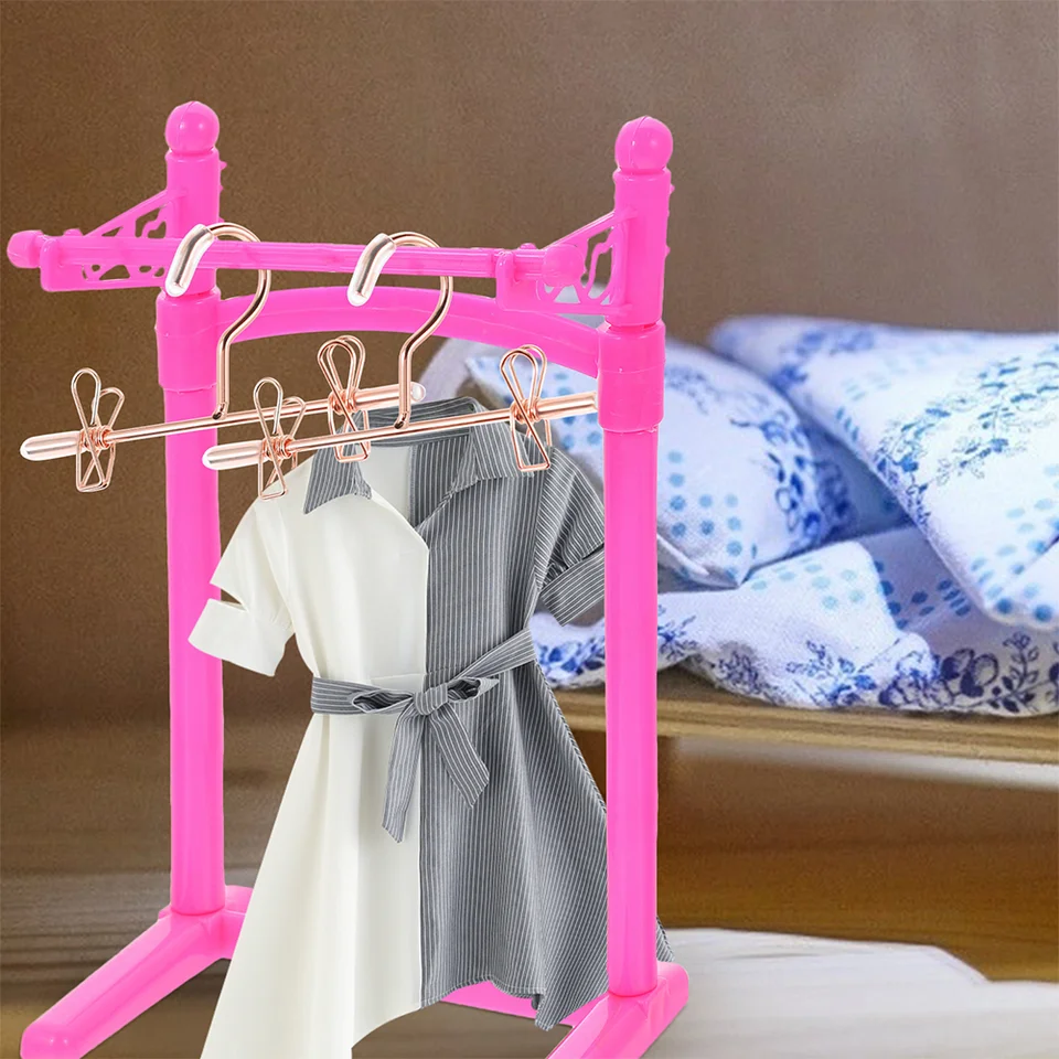 Clothes Rack Barbie Doll Clothes Hangers Pcs Mini Hanger Clothes