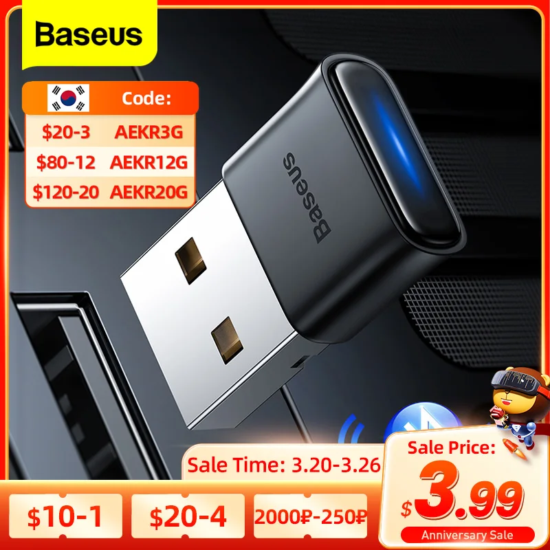 Baseus USB Bluetooth Adapter Bluetooth - ElCuponeador