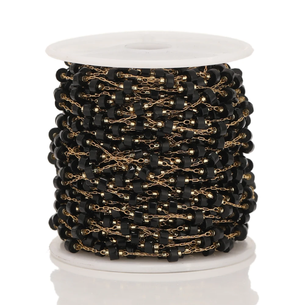 1 Meter Zylinder Natürlichen Stein mit Edelstahl Ketten für DIY Schmuck Machen Halskette Erkenntnisse Armband Komponenten Liefert – Detail 8