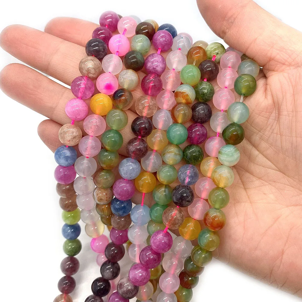 Tormaline Pietra Naturale Malachite Collana Bead 6Mm 8Mm 10Mm Perline Braccialetto Morganite Rotondo Gioielli Fai Da Te Che Fanno Charms