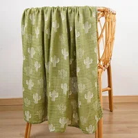 Happy Flute 1Pc 120*120CM Muslin Blanket Newborn Cotton Baby Swaddle Towel Baby Warp Bath Towel Cotton 70%Bamboo+30%Cotton