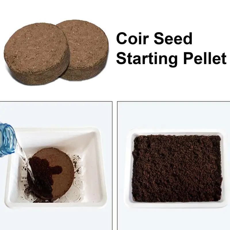 Coco Coir Brick 20pcs Coconut Fiber Coir Pellet Soil Seeds Starter Compression Pellet Seedling Flower Planting Soil Block Gardening Supplies