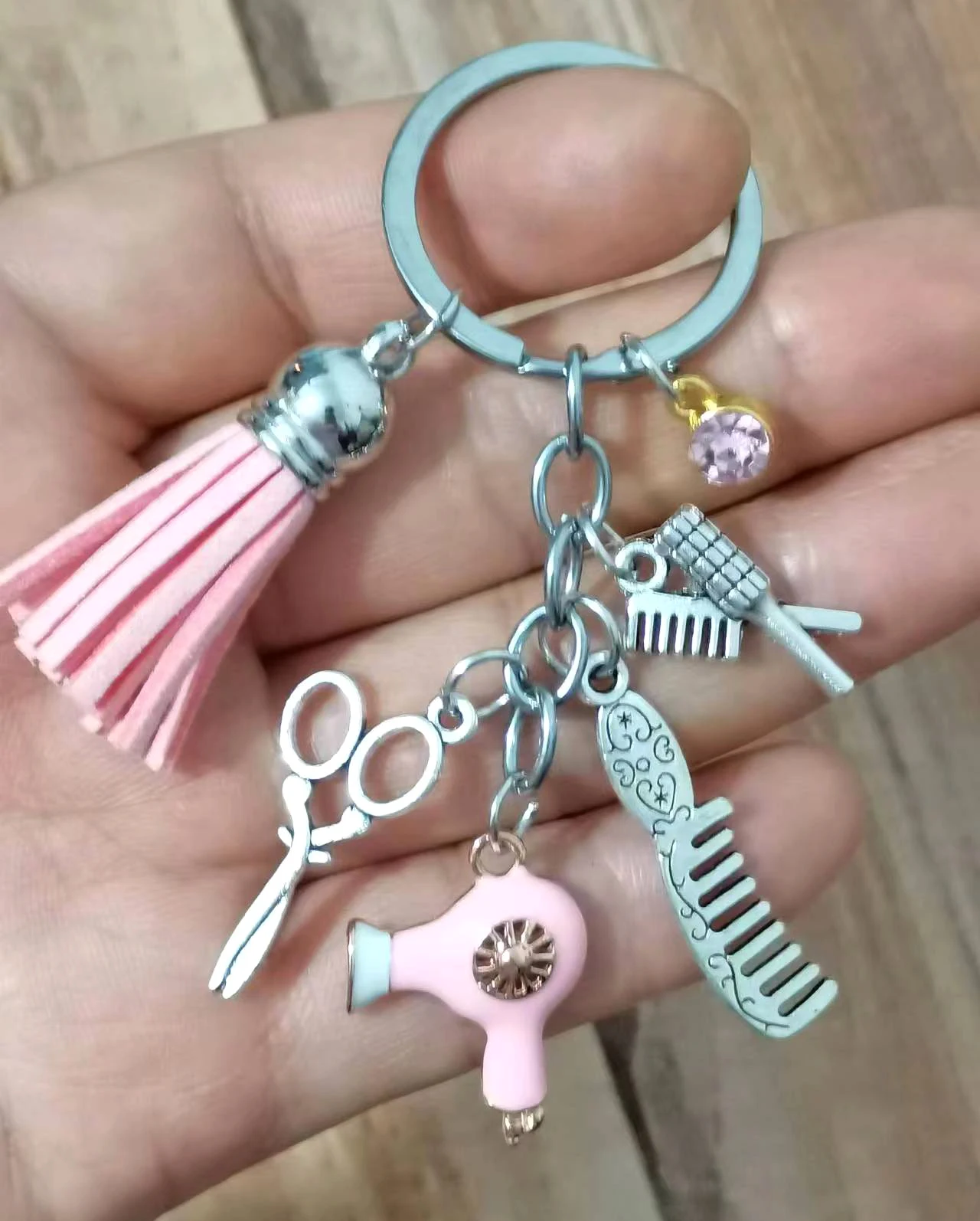 Mini-Haarschere, Haartrockner, Kamm, Schlüsselanhänger, Haargeschenk – Detail 1