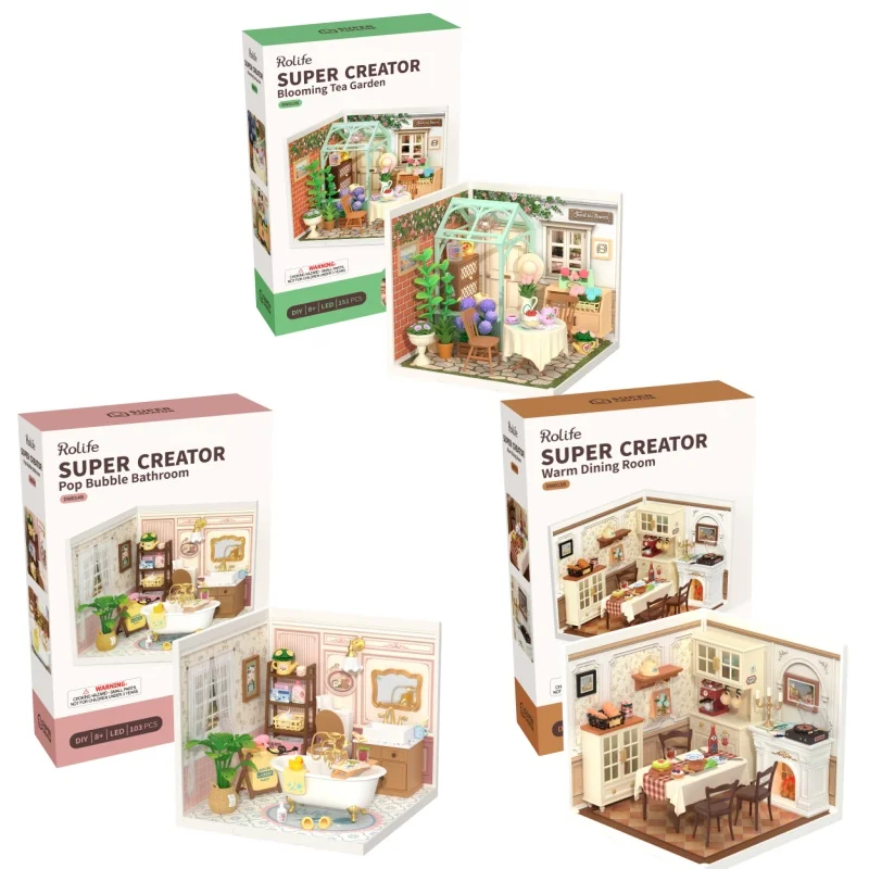 DIY Miniatuurhuisje Alice's Tea Store - Houten Bouwpakket Met LED Verlichting Robotime Rolife Dg156 DIY Miniatuurhuisje Alice's Tea Store - Houten Bouwpakket Met LED Verlichting Robotime Rolife Dg156