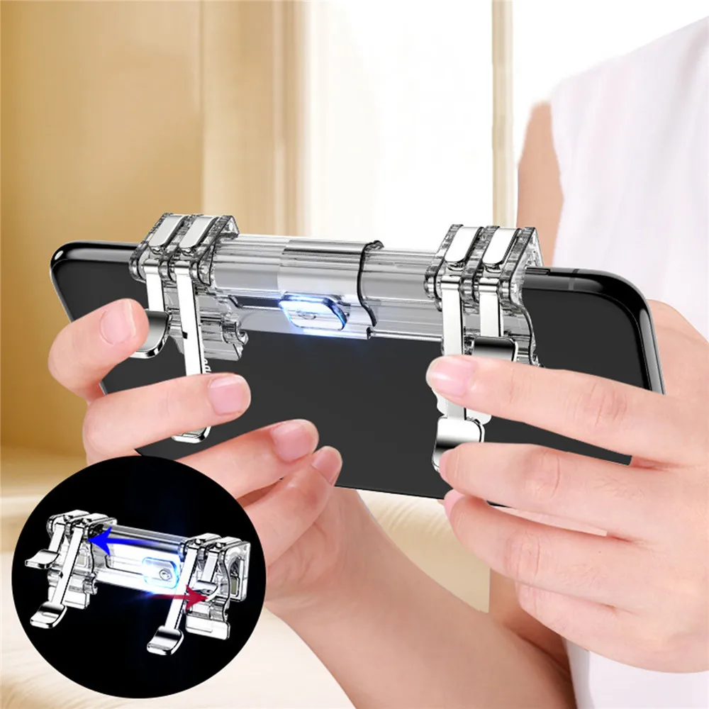 Controller Di Gioco Mobile Trigger Gamepad Sensitive Touch L1R1 Pulsante Di Fuoco Shooter Grip Trigger Aim Key Joystic Per Ios Android