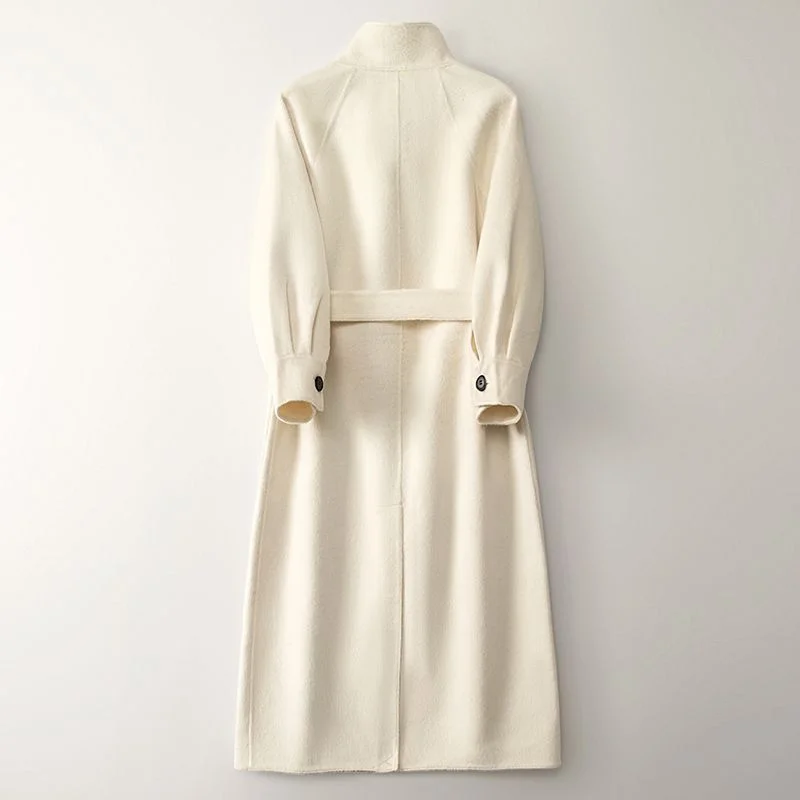 Wool Double-sided Woolen Coat 2023 Spring Korean Version of Temperament New Relaxed Casual Women Woolen Coat Solid Color Commute