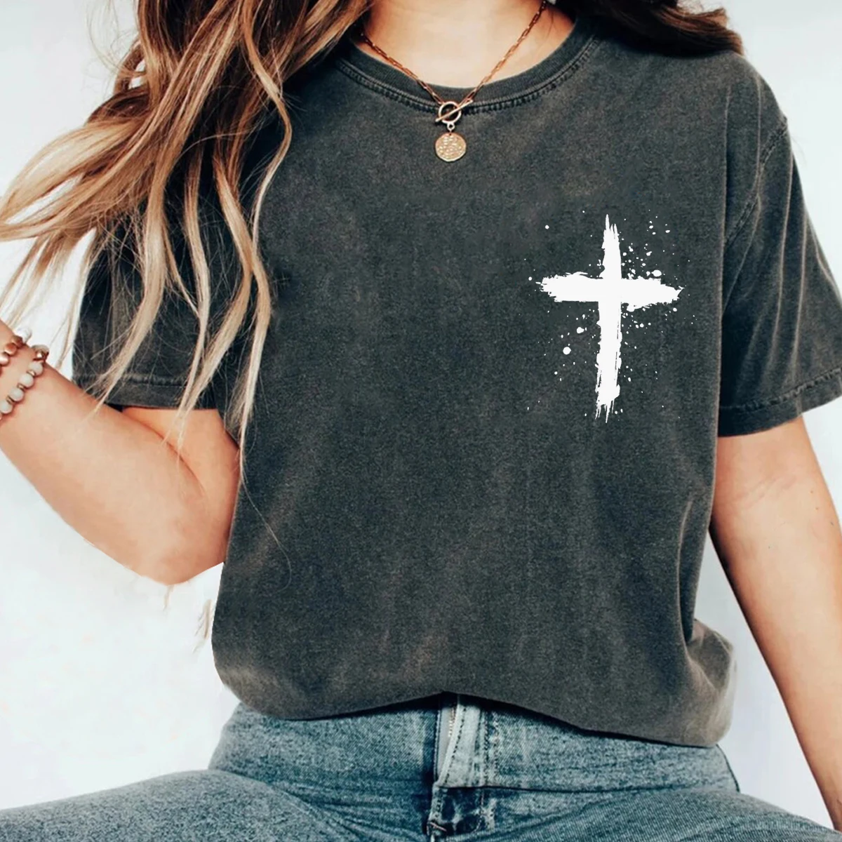

Psalms Print Shirt Women's Christian Tshirt Religious Gifts for Mother's Day Vintage Clothes Bible Verse Shirts Faith Tee