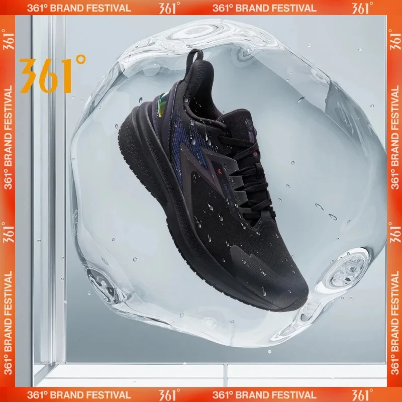 Men Running Shoes 361 Degrees Rainblock 7.0 Men Running Shoes Anti Splash Rainproof Technology Non-Slip Cushioning Rebound