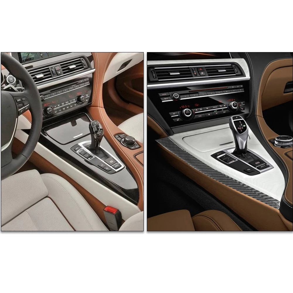 BMW 6 시리즈 F12 F13 쿠페 Covertible 2011 2012-2018 탄소 섬유 기어 패널 스티커 자동차 인테리어 장식 액세서리