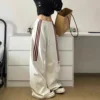New In Women's Sweatpants Casual Matching Wide Leg Pant Chic Sportswear Loose Cargo Pants Drawstring Joggers Baggy Streetwear 3