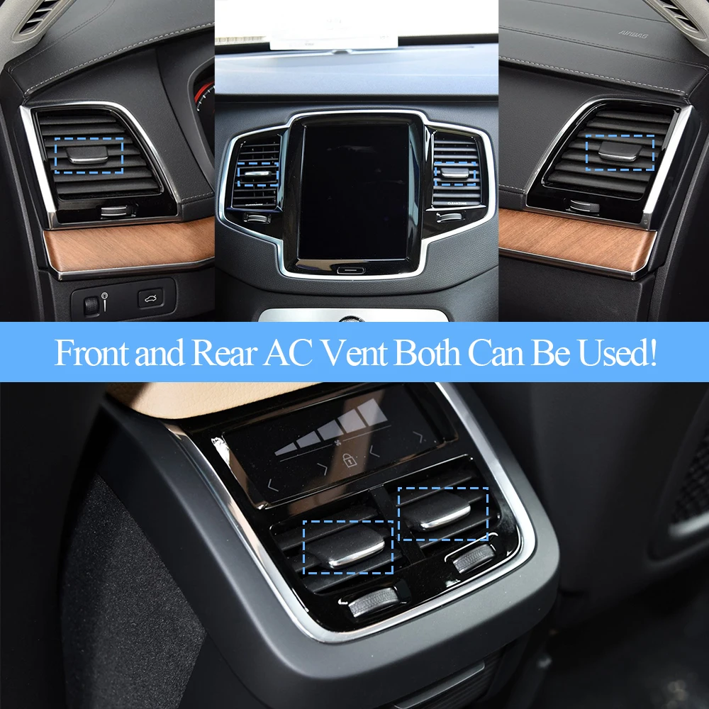 Grilles Ventilation Climatisation Pour Volvo XC90, V90, S90 (2015-2024) - 4 Pièces, Clips Inclus