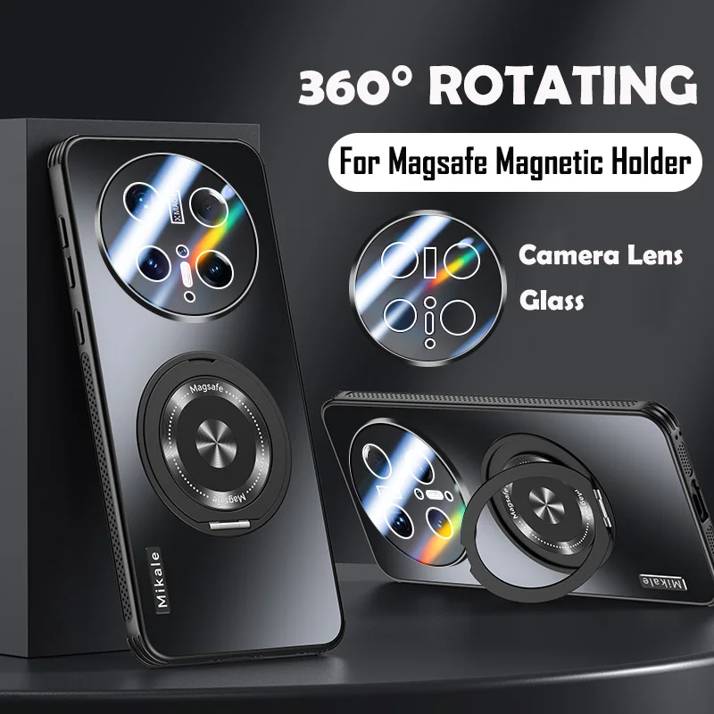 AG Matte Magnetic Ring Protective Back Cover with Wireless Charging Capability