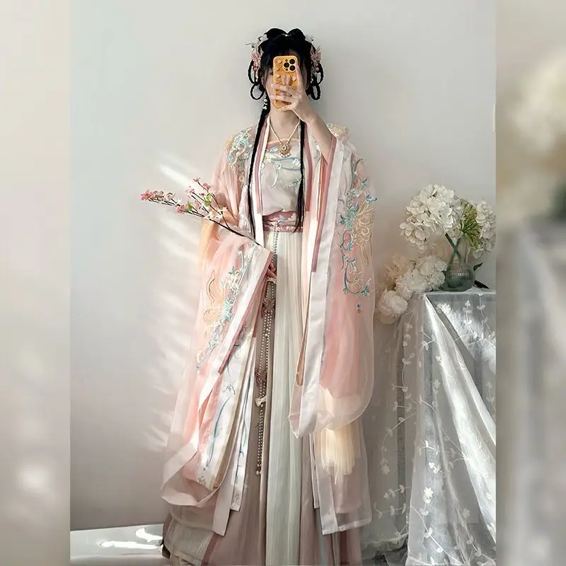 

Chinese Hanfu Dress Women Ancient Traditional Embroidered Hanfu Sets Carnival Fairy Cosplay Costume Green Hanfu Dance Dress