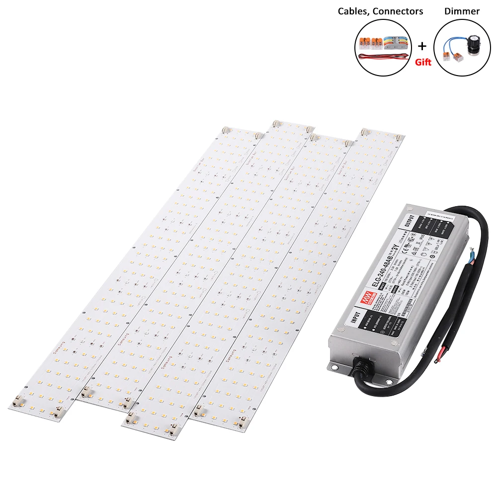 삼성 LM301H 퀀텀 LED 조명, 4 바 보드, 3000K-6500K Meanwell 240w 드라이버 ELG-240-48B/AB DIY LED 식물 성장 조명