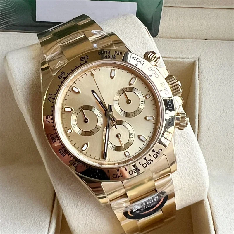 

Luxury Men's New Automatic Mechanical Watch Stainless Steel Gold Black Blue Green Sapphire Sports Wristwatch