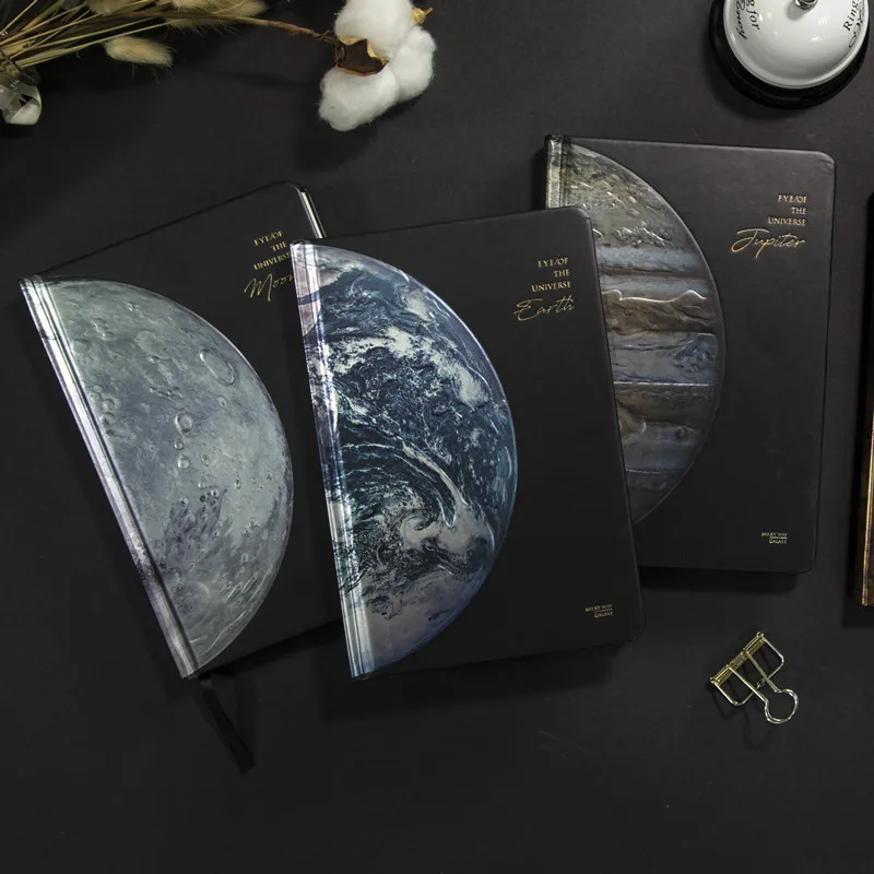 Creative Universe a5 Notebook Ilustração Página a Cores Diário Página de Escritório Planeta Led Efeitos de ar